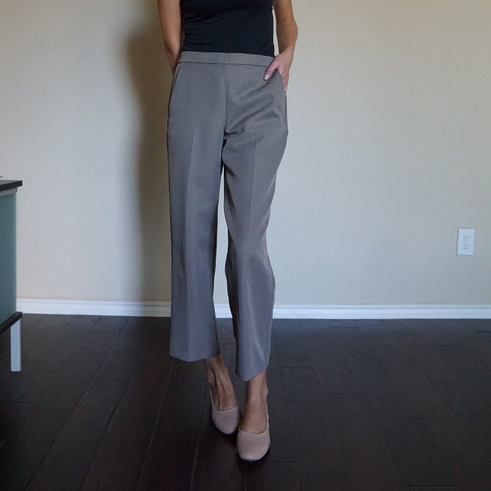 Vintage Taupe Cropped Pull On Trousers